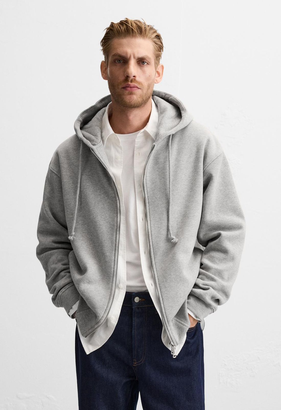 ZARA Grey Zipper Hoodie