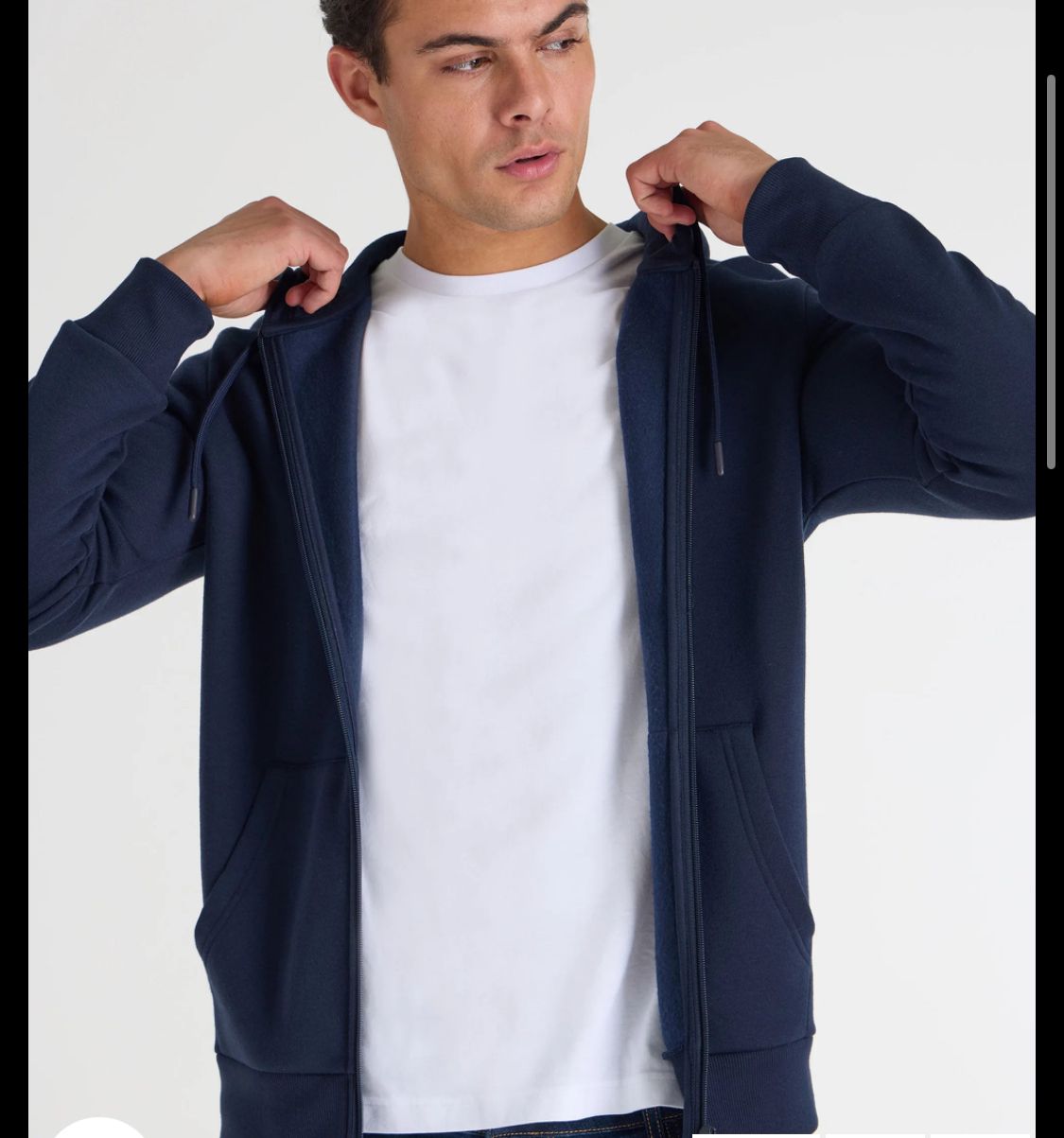 ZARA Navy Blue Zipper Hoodie